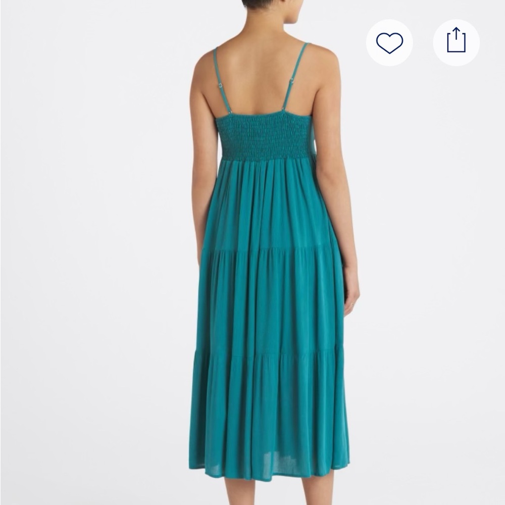 Teal Sleeveless Midi Dress - Picture 2 of 7
